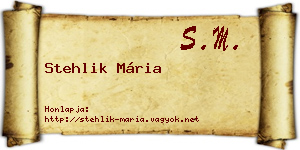Stehlik Mária névjegykártya