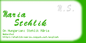 maria stehlik business card